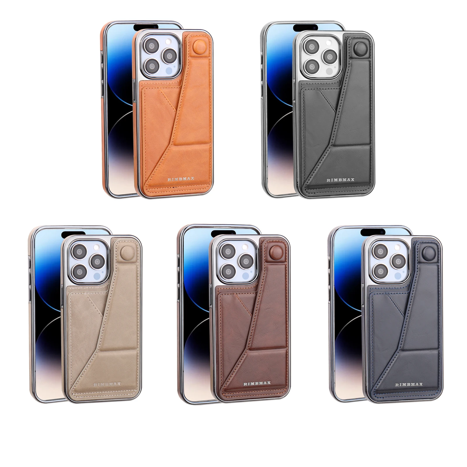 Luxury Folding Kickstand Cards Solt Wallet Leather Phone Case For iPhone 15 16 Pro Max 14 Plus 13 12 Bag Plating Cover Bracket