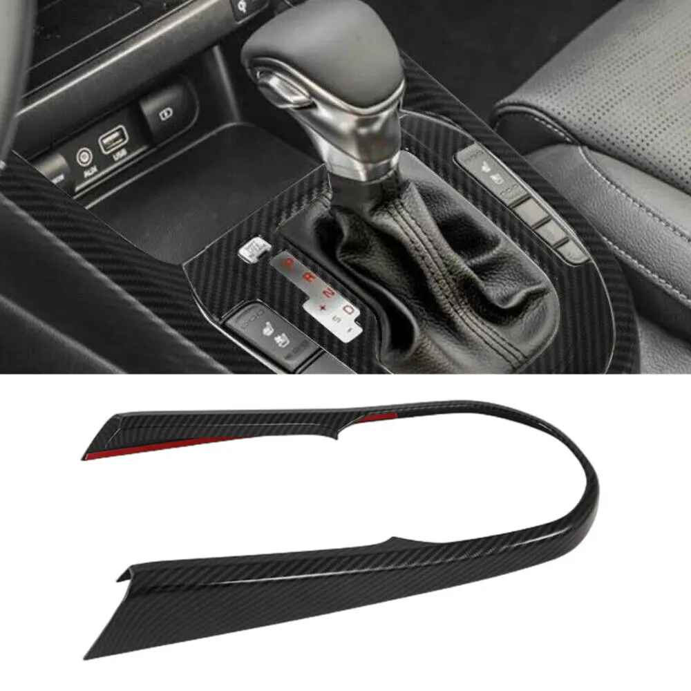 For Kia K3 Forte Cerato 2019-2022 2020 2021 Gear Shift Box Knob Head Cover Trim Frame Carbon Fiber Stlye Car Interior Accessory