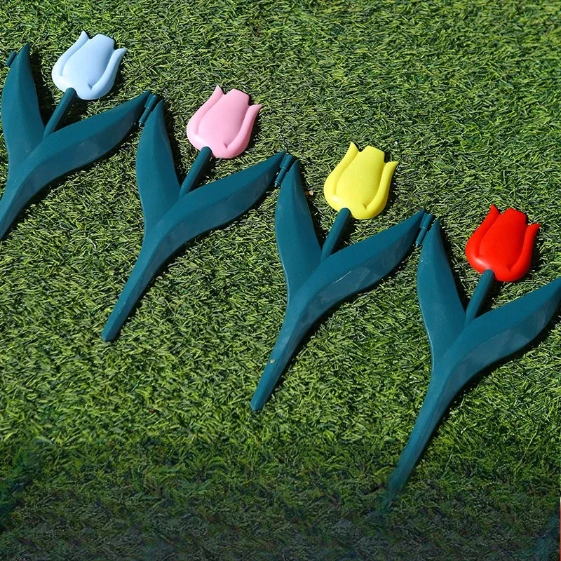 10Pcs Simulation Tulip Plastic Garden Fence, Decorative Landscape Border Fencing for Lawn, Yard, Courtyard Outdoor Landscaping D