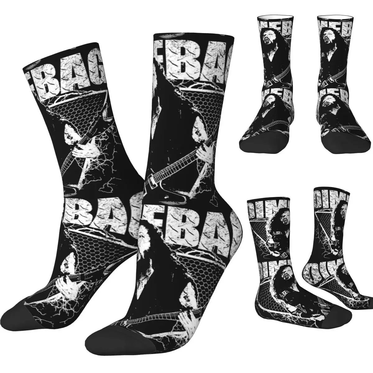 Legendary Guitarist Metal Band Rock Music Pantera Stockings Printed Socks Autumn Anti Skid Socks Men's Outdoor Soft Socks