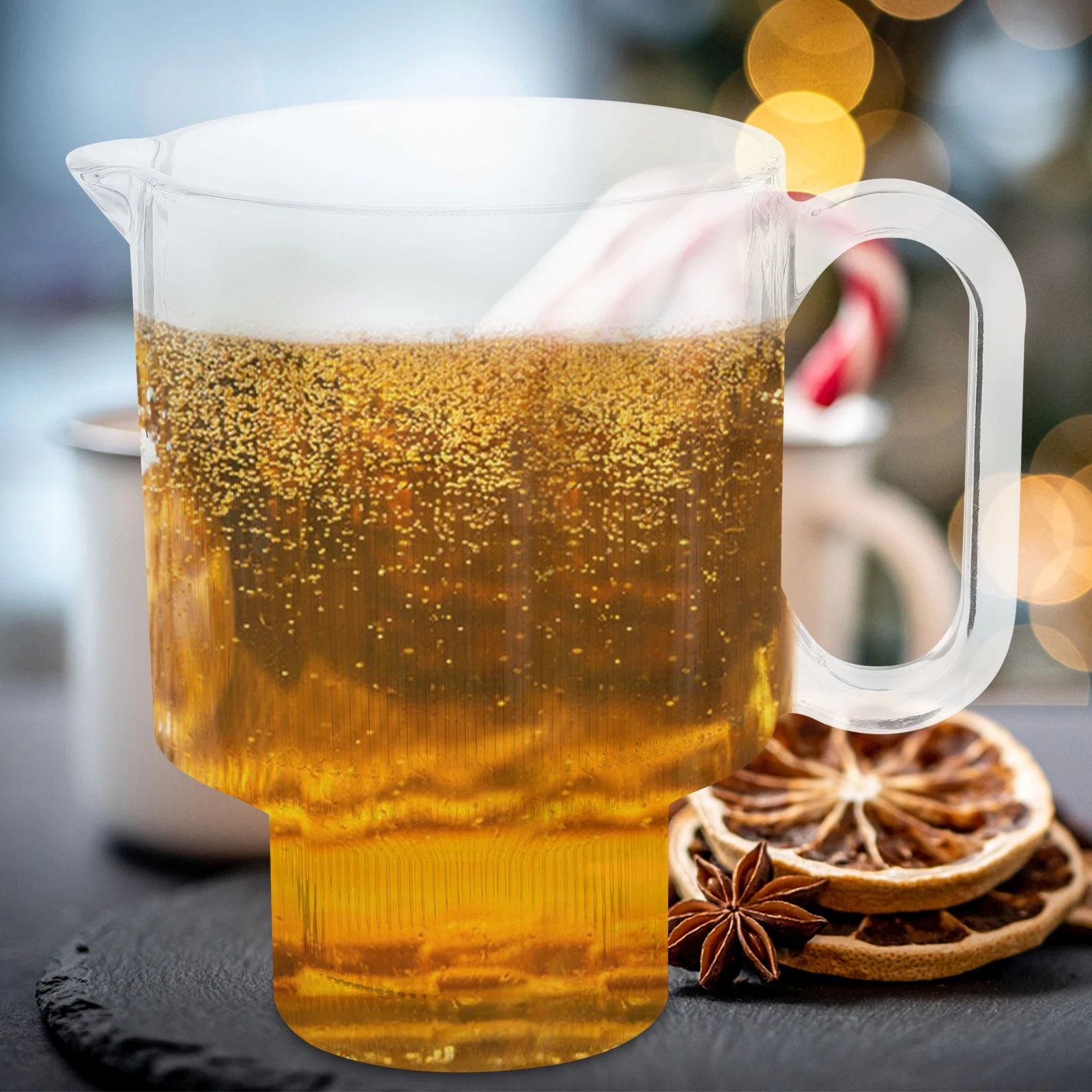 

1Pcs 650Ml Juice Glass Beer Mug Wine Glass Cup Cocktail Cup Household Barware Transparent Smooth High Transmittance Safe Healthy