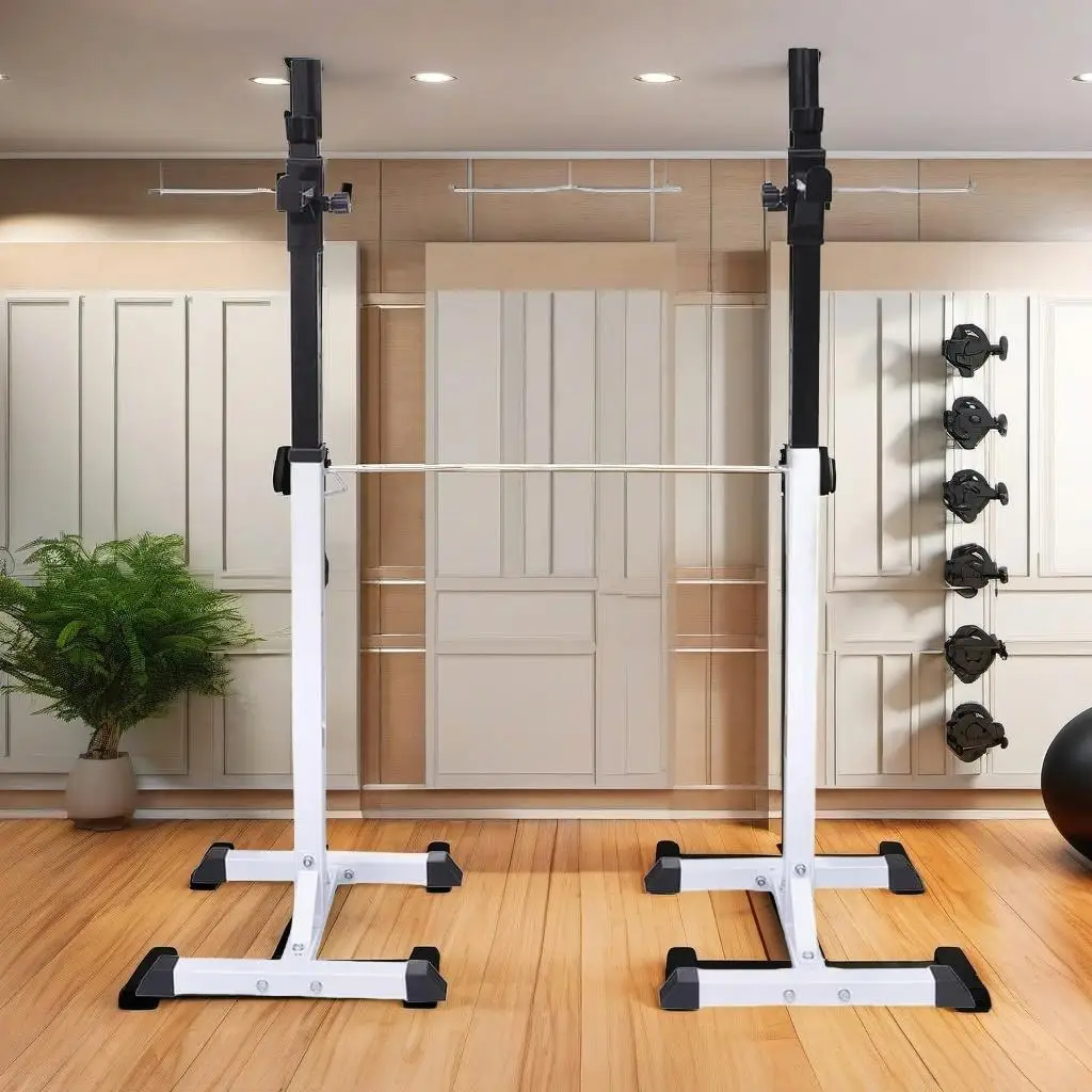 Adjustable Squat Barbell Rack Set for Home Gym, Weight Training Equipment