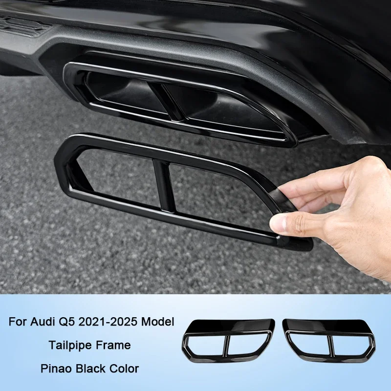 Voor Audi Q5 2021 2022 2023 2024 2025 Zwarte Warrior Trim voorbumperkap, mistlampkap, uitlaatpijpkap exterieuronderdelen
