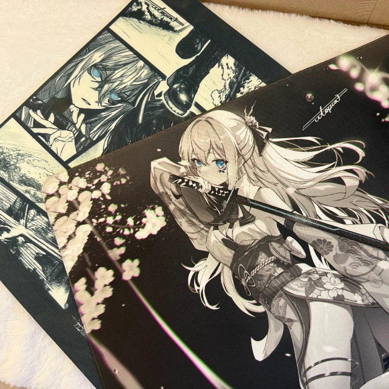 UtopiaGaming Black Blade v2 Poron Polyurethane Mouse Pad, Anime Set for E-sports Lovers