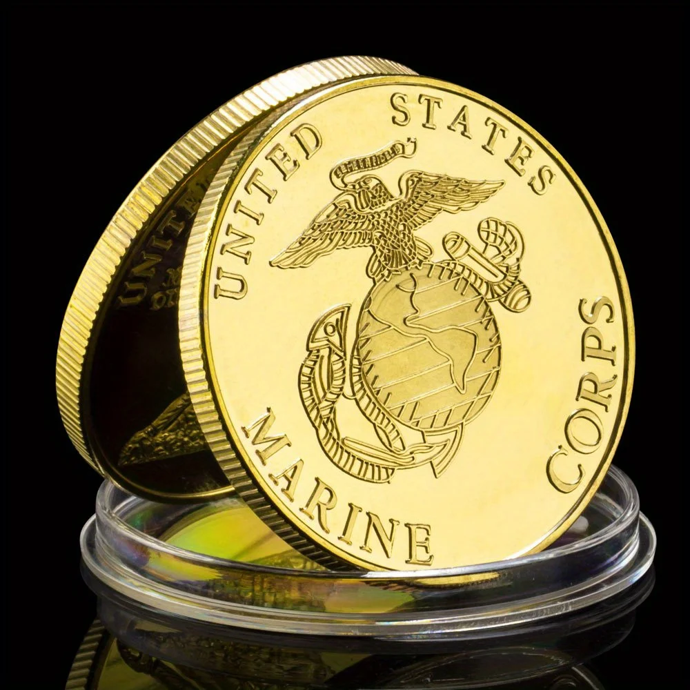 United States of America Marine Corps Collectible Gold Plated Souvenir Coin The Honored Memory of Our Fallen Commemorative Coin
