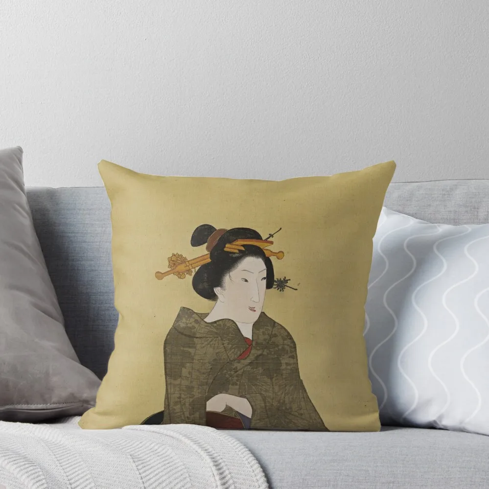 Utagawa Hiroshige - Geisha From Both Capital Throw Pillow Cushion Cover For Sofa Rectangular Cushion Cover pillow