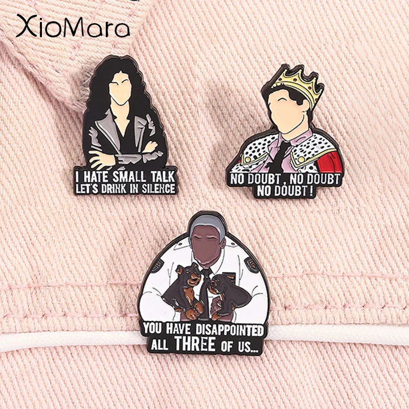 TV Sitcoms Enamel Pins Cartoon Characters Rosa Diaz Captain Ray Holt Sheriff Classic Lines Brooches Lapel Badge Jewelry Gifts