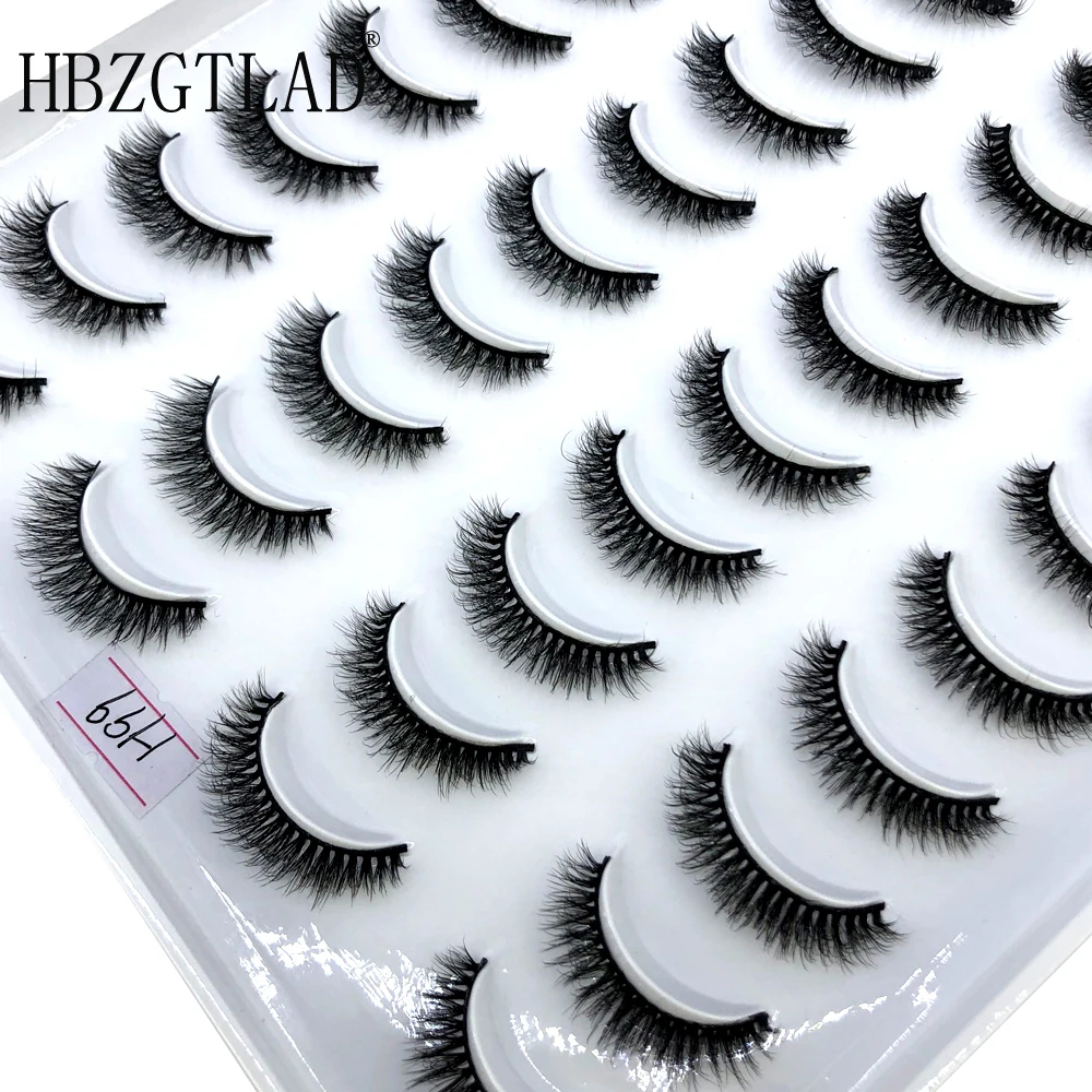 New 20 Pairs fluffy Eyelash Natural 3D Mink False Eyelashes Makeup Fake Eye Lashes Faux Cils Make Up Beauty Tools Wholesale