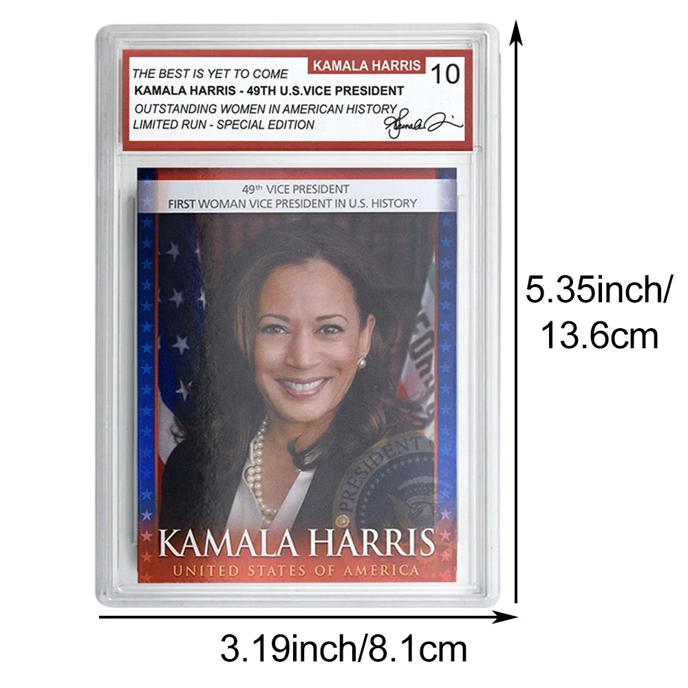 2024 US President Kamala Devi Harris Rating Card Metal Commemorative Coin Medal Collection Supporters Fans Gift