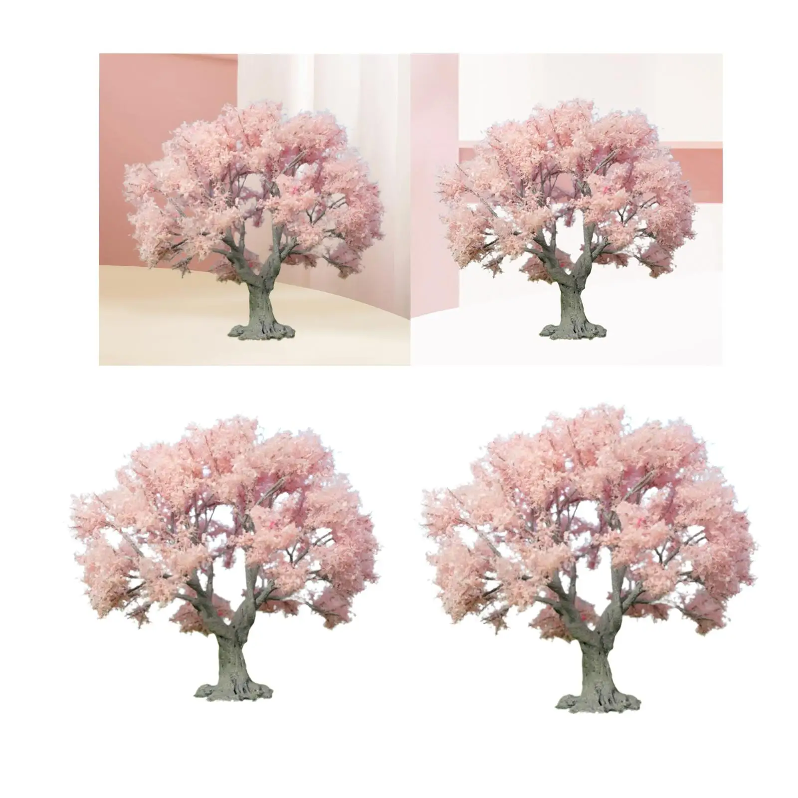 Eisenbahnlandschaft Mini Rosa Baum Miniatur Sandtisch DIY Modell Leichter Eisendraht Realistisch für künstlerisches Kunsthandwerk Ornament