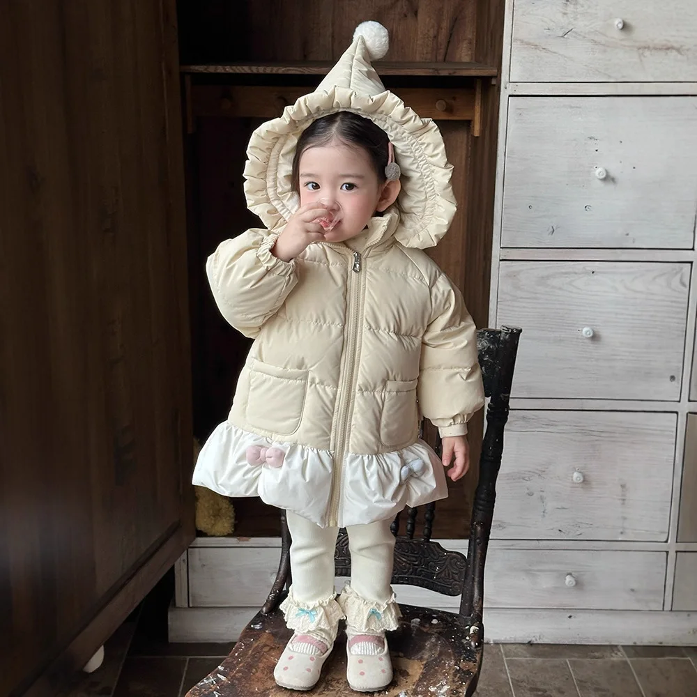 

Kids Baby Girls Winter Down Jacket 2025 Hooded Thick Warm Toddler Girl Down Coat Outerwear Windbreaker Teenager Girl Parka Coat