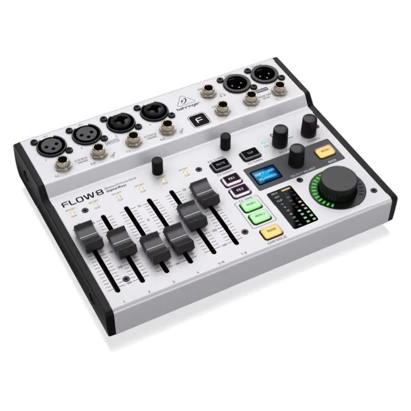 BEHRINGER FLOW8 8-Input Digital Mixer USB/Audio Interface with 48V phantom power for optimum headroom