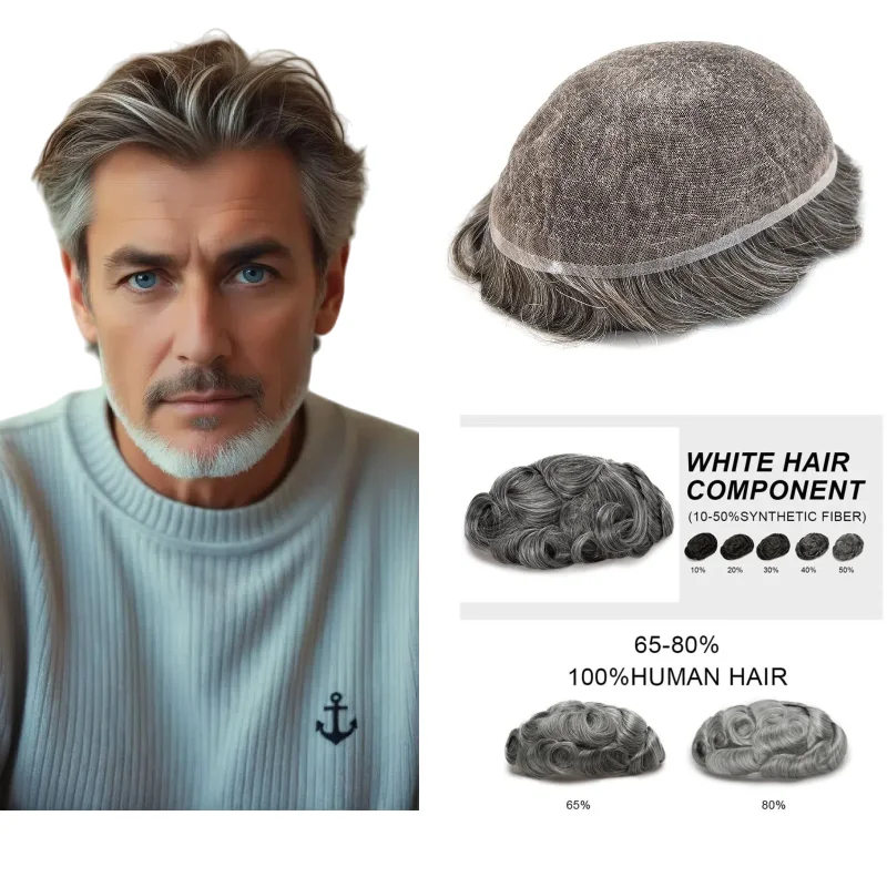 

Мужская система волос серого цвета, 8x10 дюймов, человеческие волосы, полная кружевная основа | Для успешных цветов 1B40 # 4-значные цели