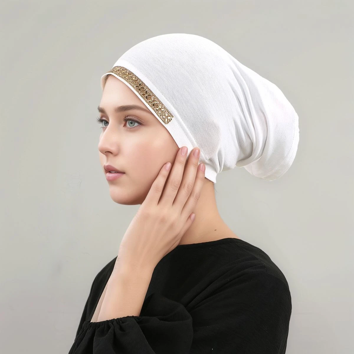 

Jersey Underscarf Turban Diamonds Inner Hijab Hat Bonnet Women Muslim Undercap Ninja Cap Headscarf Tube Turbante Mujer Headwear