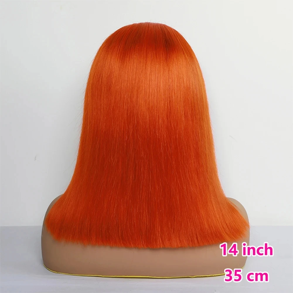 Orange Ginger Colored Bob Wigs Human Hair 13x4 Hd Lace Frontal Wigs Brazilian Natural Remy Human Hair Bob Lace Wigs For Women