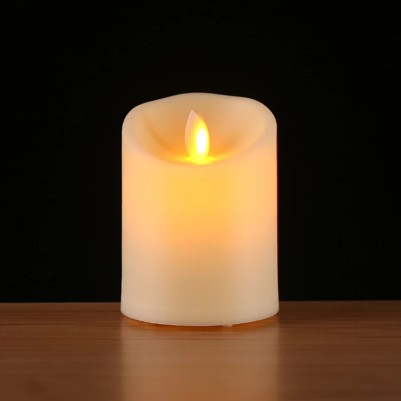 Paar Wiederaufladbare Flammenlose Votivkerzen Batteriebetriebene USB-Säulenkerzen mit Fernbedienung und Timer, DIY Weihnachts-Wachs-LED-Fensterlampe – Detail 1