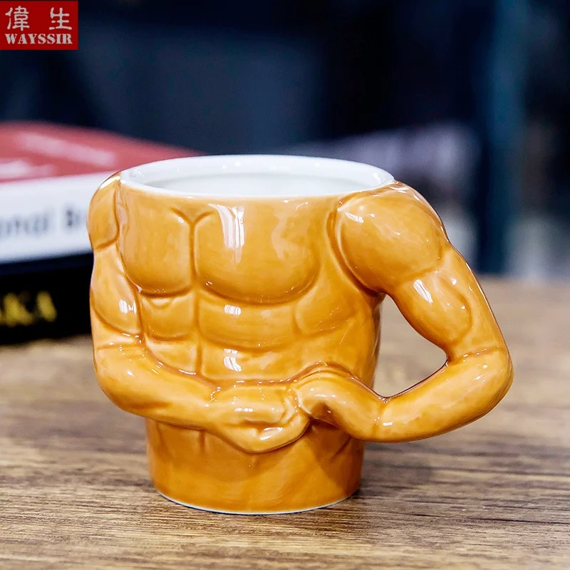 

Creative 3D Ceramics Muscle Mug Breakfast Milk Water Coffee Cup Beverage Juice Tea Tools Funny Adult Gag Gift Home Decoration