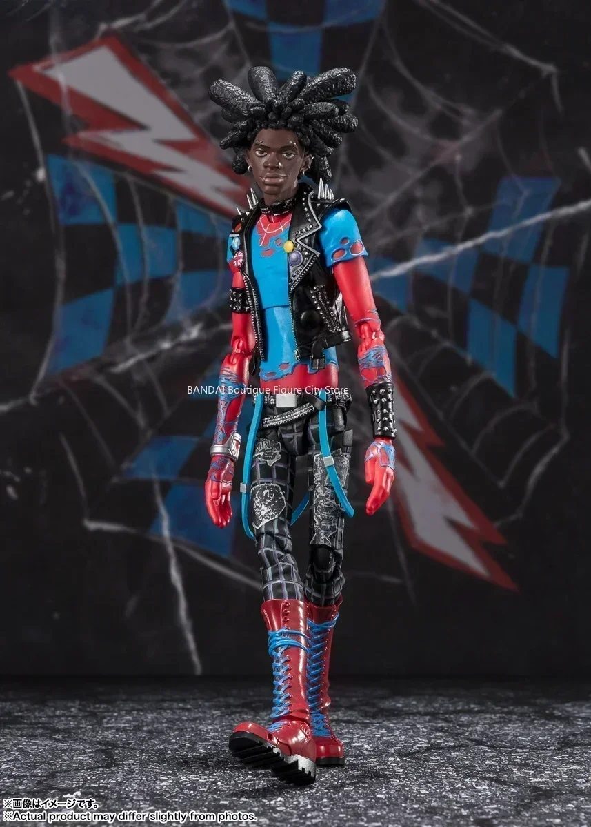 Baru dalam stok asli Bandai SHF seri Amerika Spider Punk (Spider-Man: di seluruh semesta) Model boneka dapat digerakkan koleksi hadiah