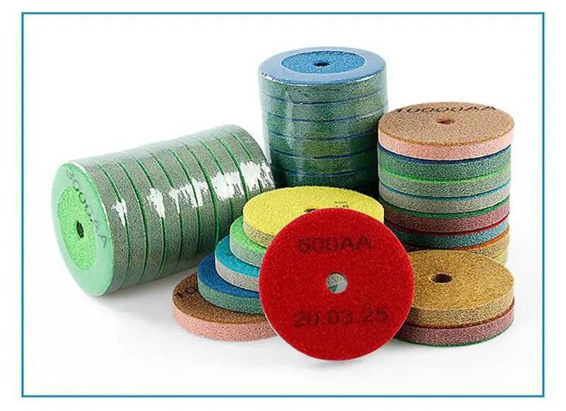 8 Stück 3" 4" Schwammfaser-Polierpads 150-10000 Körnung Polier- und Reinigungswerkzeug für Fliesen, Stein, Marmor, Beton, Keramik, Glas – Detail 15