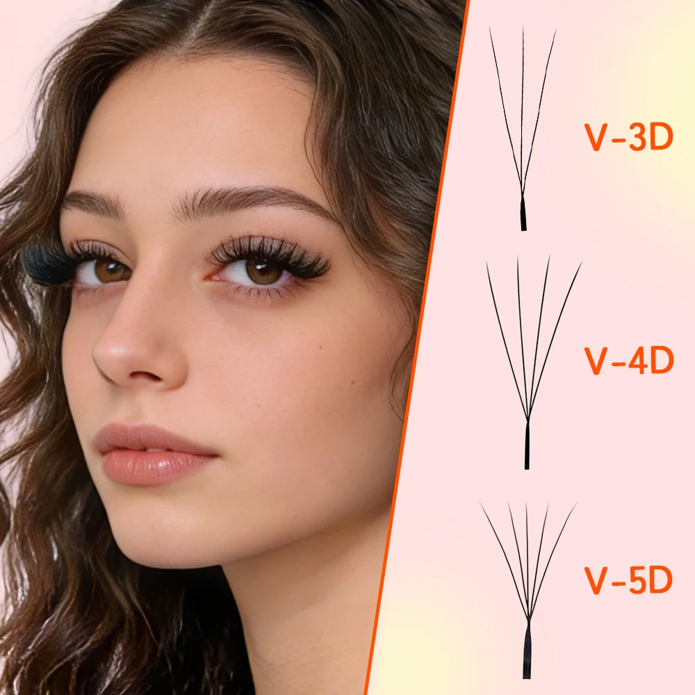 

LUKATME V Shaped Eyelashes 3D 4D 5D Narrow Premade Fans Lashes 0.07mm Fluffy Faux Mink V-shape Eyelash Extensions