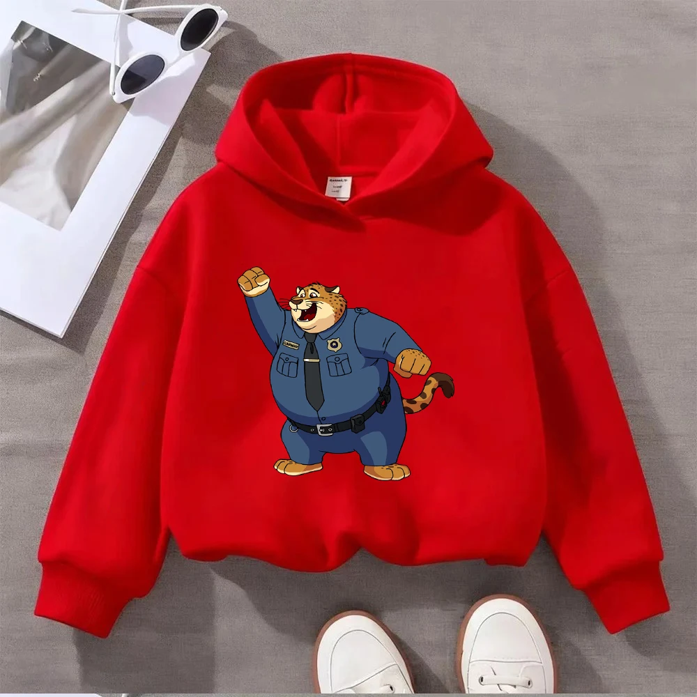 

Disney Cartoon Police Leopard Print Hoodie Men Women Casual Pullover Sweatshirt Animal Graphic Hooded Jumper Streetwear Fashion