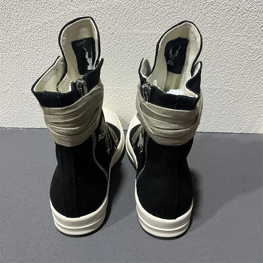 High Quality Real Picture Mess Up Cross Lace Canvas Trainer Lovers Sneakers Boots