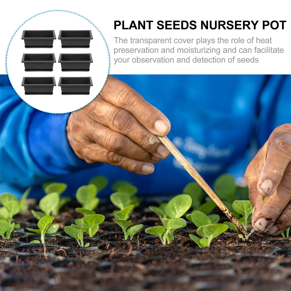 

6 set Plastic Succulent Pots with Saucer for Office Home Indoor Decor Cactus Flowerpot Seedling Tray Planter Container Garden