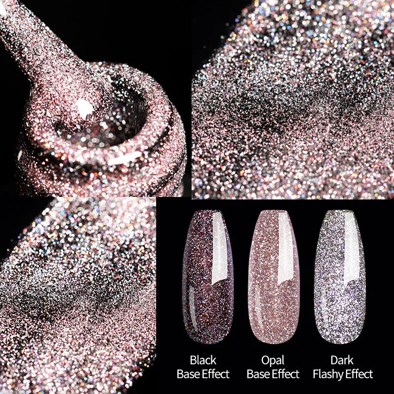 UR SUGAR 7.5ml Purple Champagne Reflective Glitter Gel Nail Polish Laser Sparkling Hybird Soak Off Nail Art UV LED Varnishes