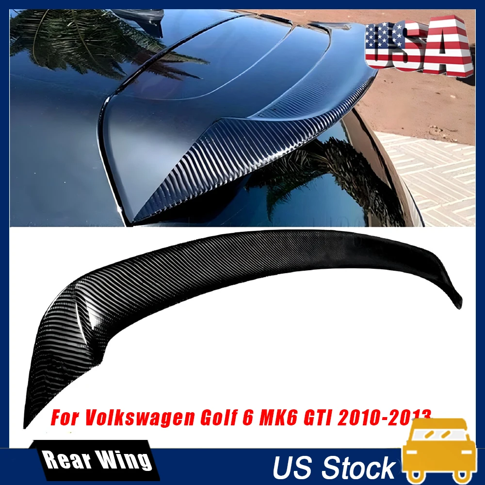 

Carbon Fiber For Volkswagen Golf 6 MK6 GTI 2010-2013 Top Rear Roof Spoiler Wing
