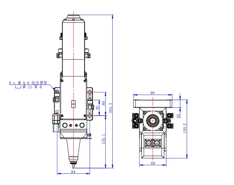TLF WSX KC15 Faserschneidkopf 2 kW manueller Fokus