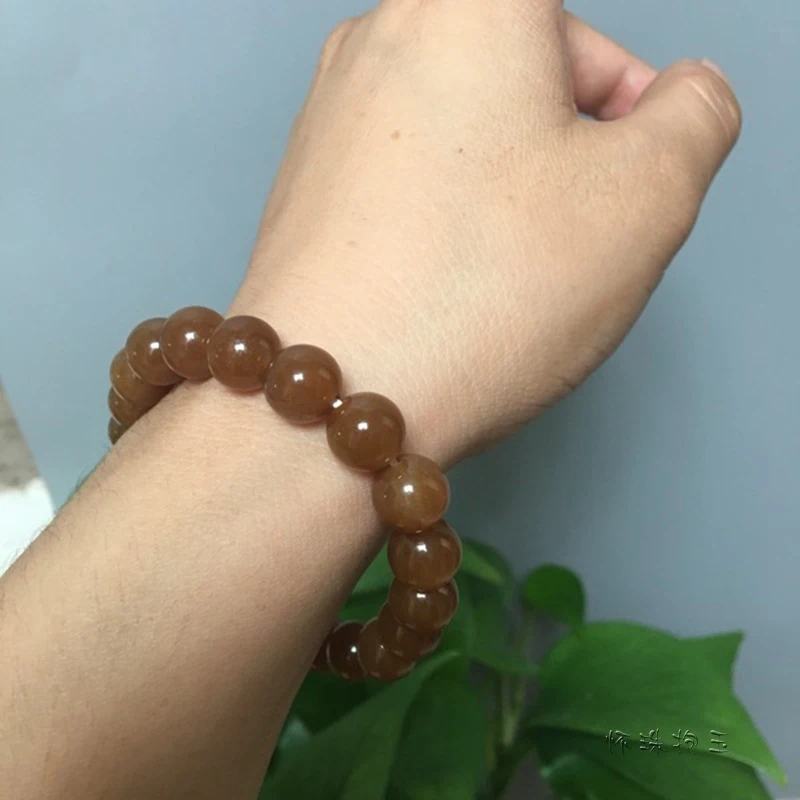 

Браслет из нефрита Хэтянь, сахарного цвета, без трещин, маслянистый и нежный, нефрит 10 мм.