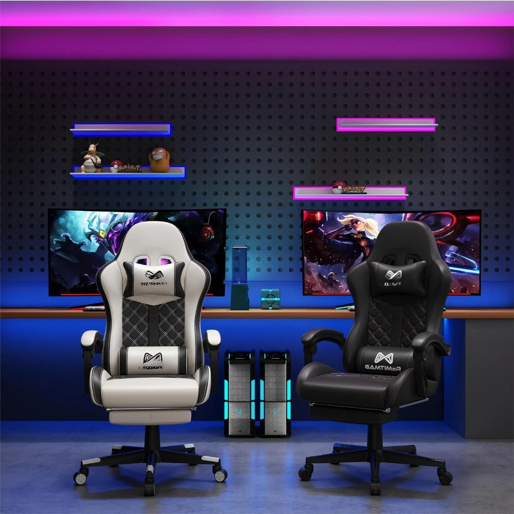 Gaming Chair, Computer Office Chair with Footrest, 155° Reclining Chair, Ergonomic High Back Computer Chair with Headrest