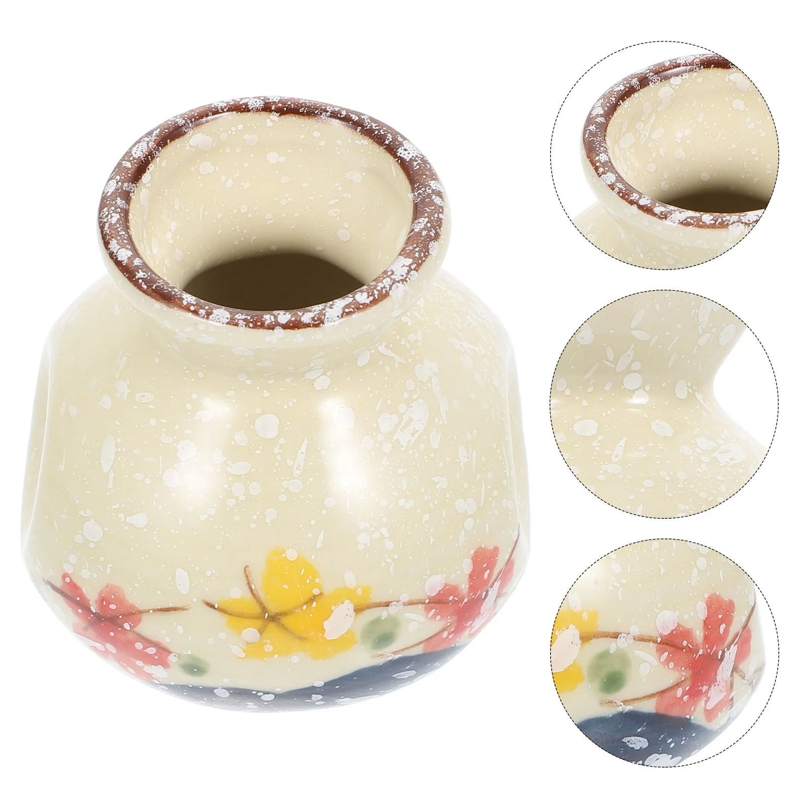 

Small Toothpick Holder Vintage Desk Vase Creative Ceramic Flower Bottle for Artificial Flowers Decorative Plant Pot Compact Home