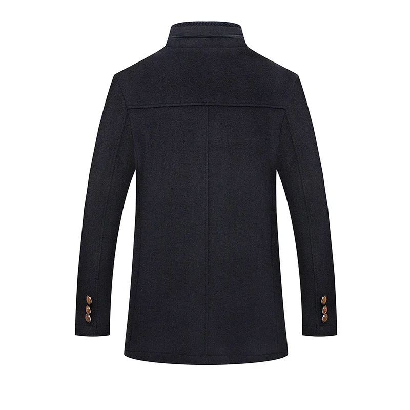 Autumn and Winter New Men's Fashion Double Necked Single Breasted Coat