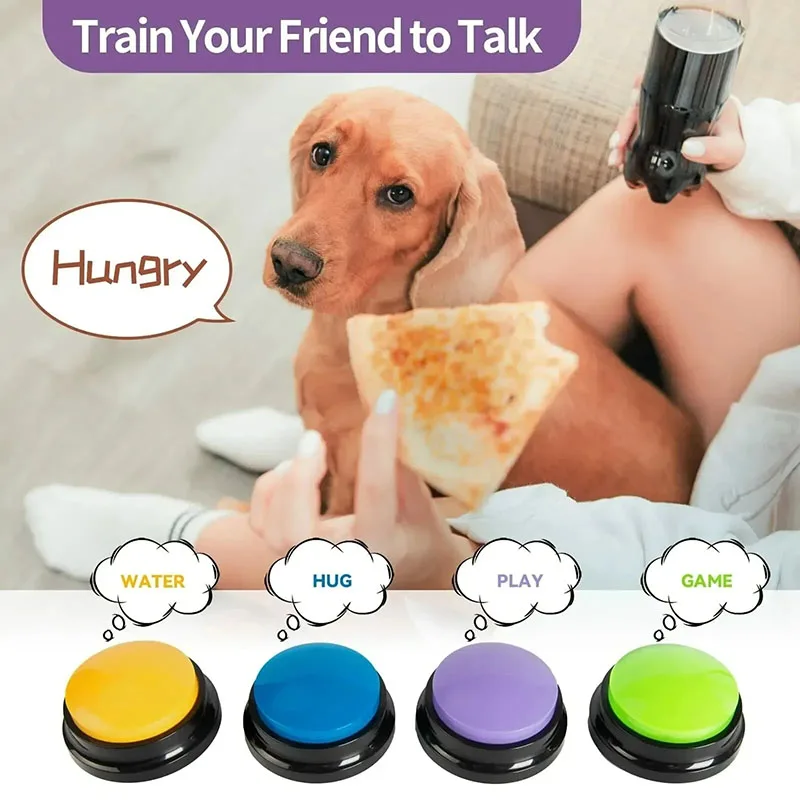 Dog Communication Buttons Voice Recording Button for Pet Training Buzzer 30 Second Record Playback Funny Gift for Talking