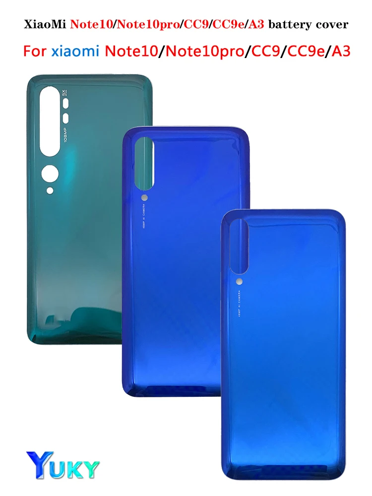 New For Xiaomi Mi 9 Lite CC9 / Mi A3 CC9E Battery Back Cover Rear Door 3D Glass Panel Housing Case Chassis Adhesive Replace