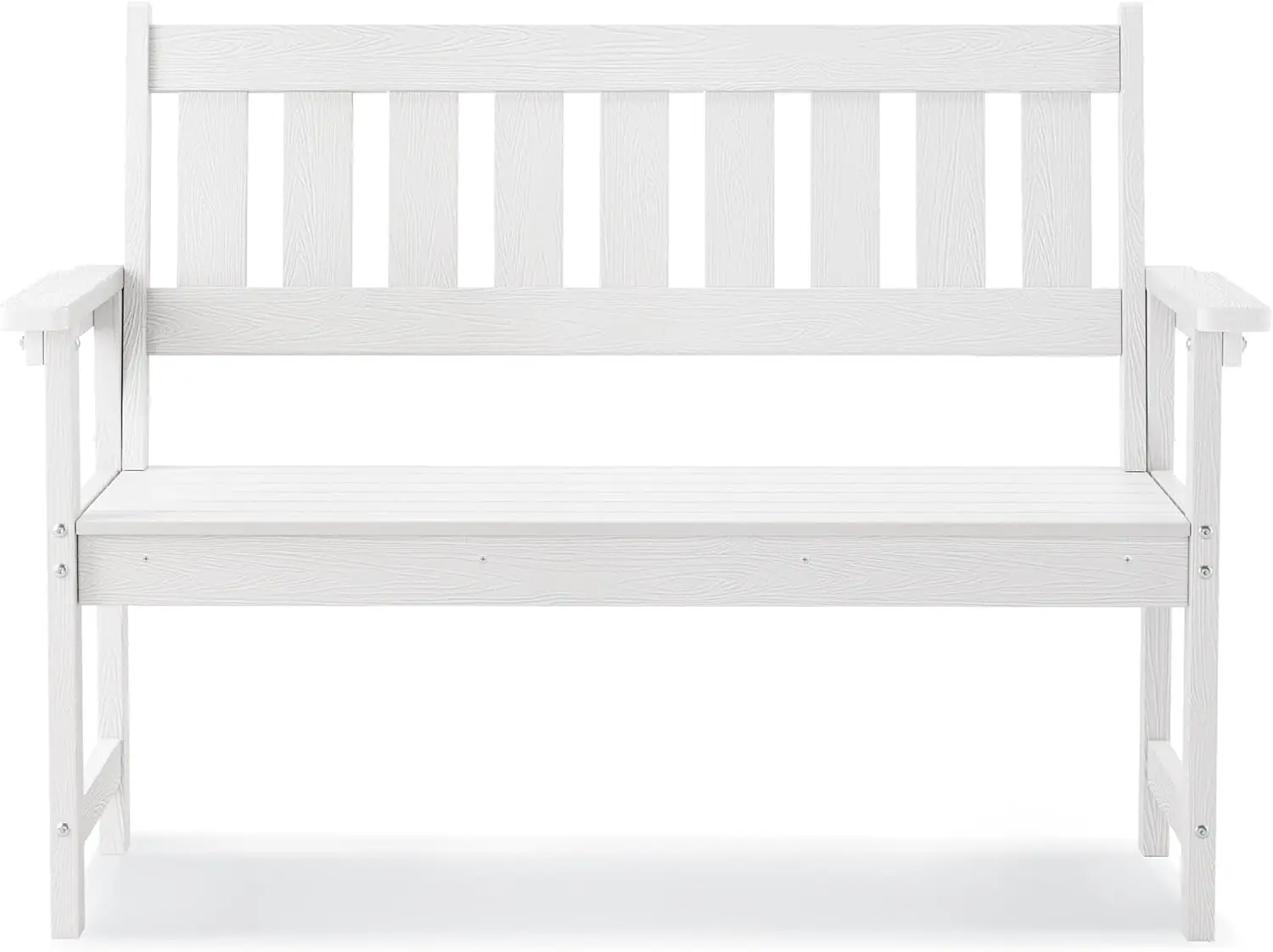 

Садовая скамейка, уличная скамейка, устойчивая к погодным условиям, не выцветающая и не подверженная гниению, для парка, веранды, заднего двора (белая)