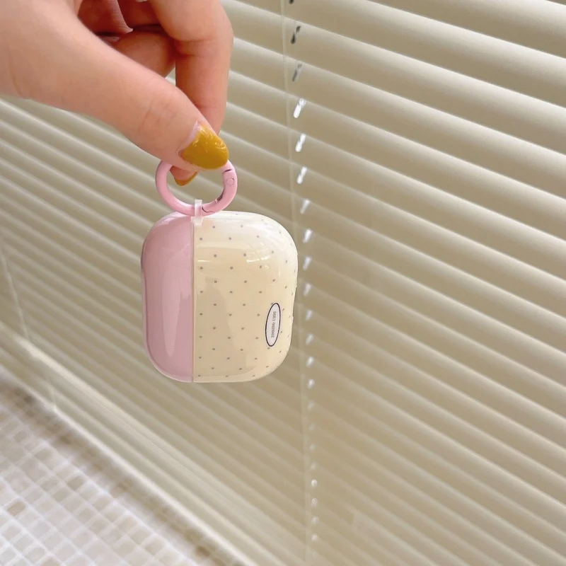 New ins style beige pink color IMD earphone case with Pendant hook for Apple Airpods 1 2 Pro pro2 airpods 3 Airpods 4