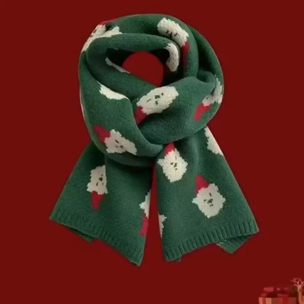 

Cute Christmas Tree Jacquard Christmas Women Scarf Santa Claus Keep Warm Knitted Scarf Winter Knitted Scarves Couple Gift