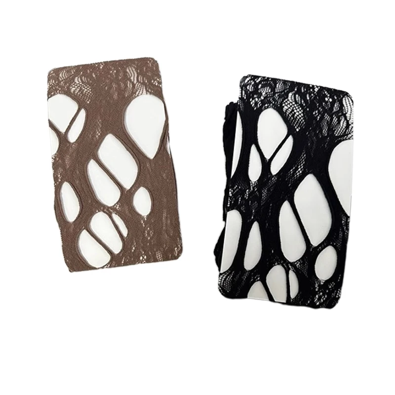 

1 пара женских рваных колготок с нерегулярными дырками и узором в виде роз, сексуальное белье, высокоэластичные удобные чулки-колготки