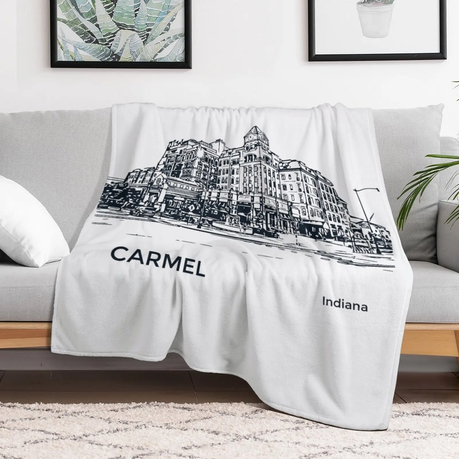 Carmel Indiana Throw Blanket for sofa Custom Blankets