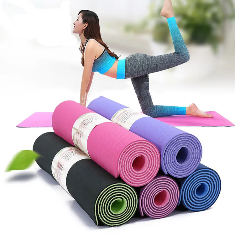 

6MM Custom Print High Quality Eco Friendly Single And Double Color Mat De Yoga Folding Durable Yoga Pad TPE Yoga Mat