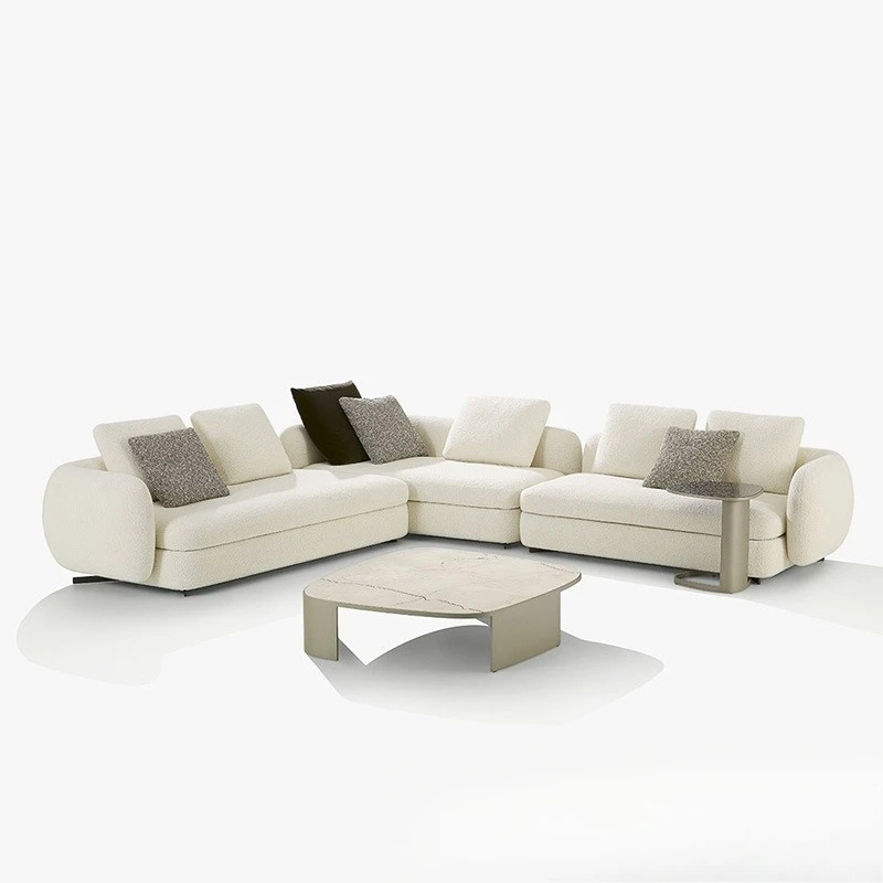 Modern corner sofa luxury large apartment living room model room furniture