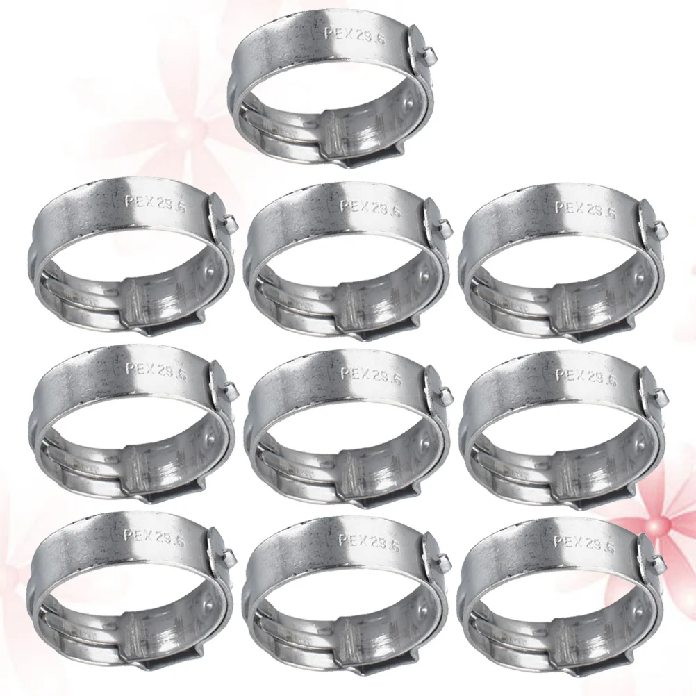 

10pcs Single Ear Hose Clamps Stainless Steel 1 Inch For Water Fuel Pipe Cable Tube Fastener Clips Automotive Boat Marine Use