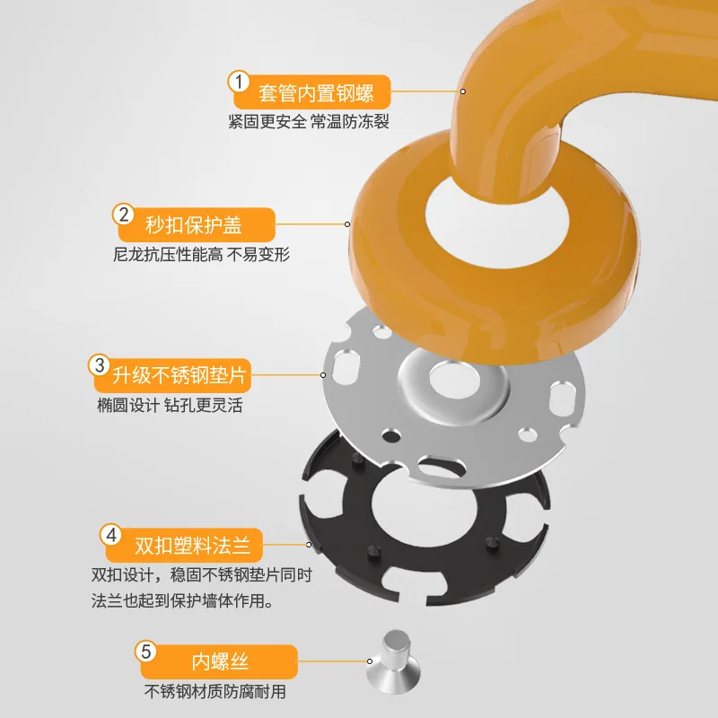 화장실 안전 레일 지원 욕실용 미끄럼 방지 장애인 그랩 바, 노인을 위한 다리가 있는 스테인레스 스틸 안전 난간