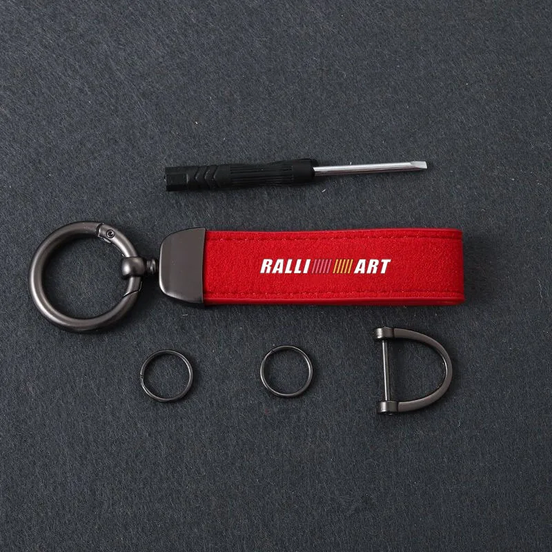 

Suede KeyChain Horseshoe Buckle Key Ring Car Key Rings for Ralliart Auto Accessories
