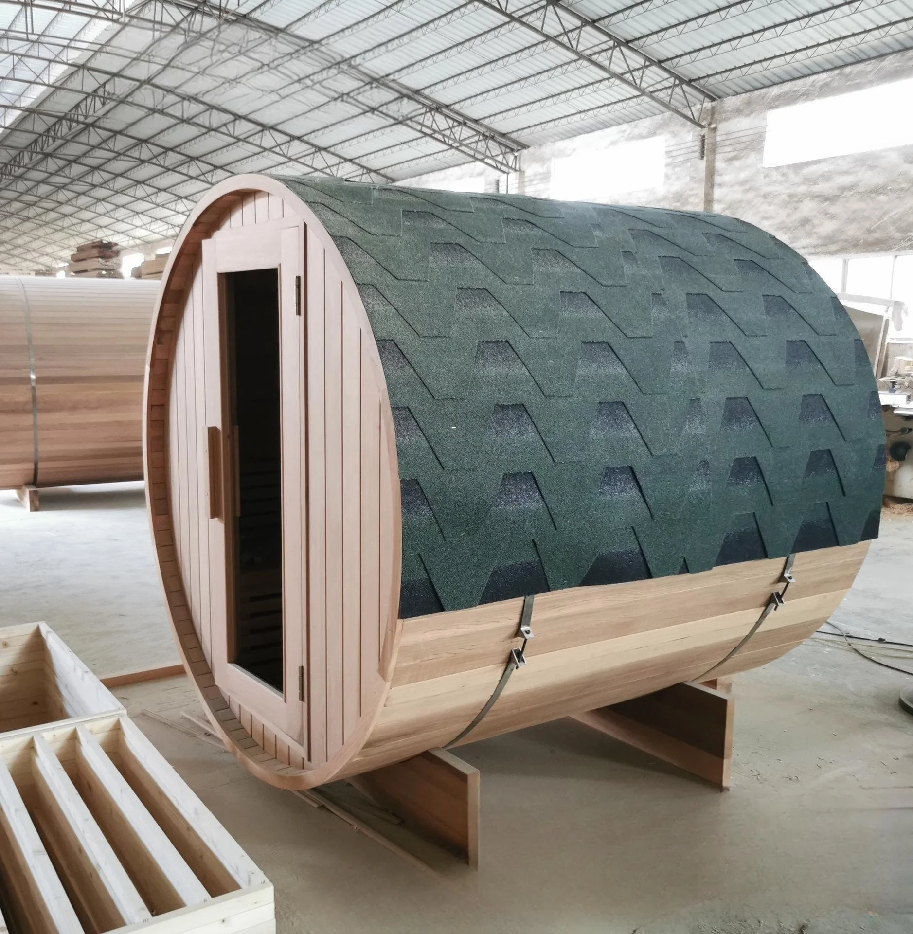 Sauna Dry Stone Red Cedar Barrel Outdoor Sauna Room For 2 4 Persons Outdoor Cube Wooden Barrel