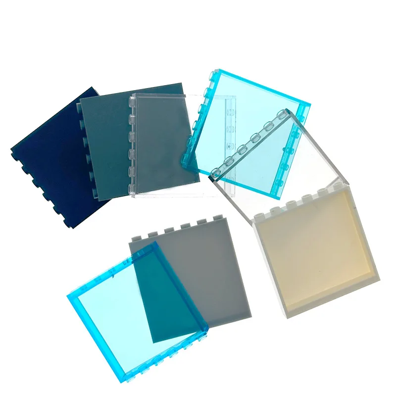 MOC Bricks 20PCS 1x6x5 Window Glass Houses Wall Element 59349 Compatible Building Blocks Panel Assembles Accessories