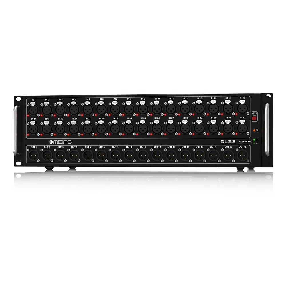 Midas DL32 Stagebox Use With Midas M32 Live Digital Mixer 32 Inputs 16 Outputs For Pa Sound System Stage Music Equipment