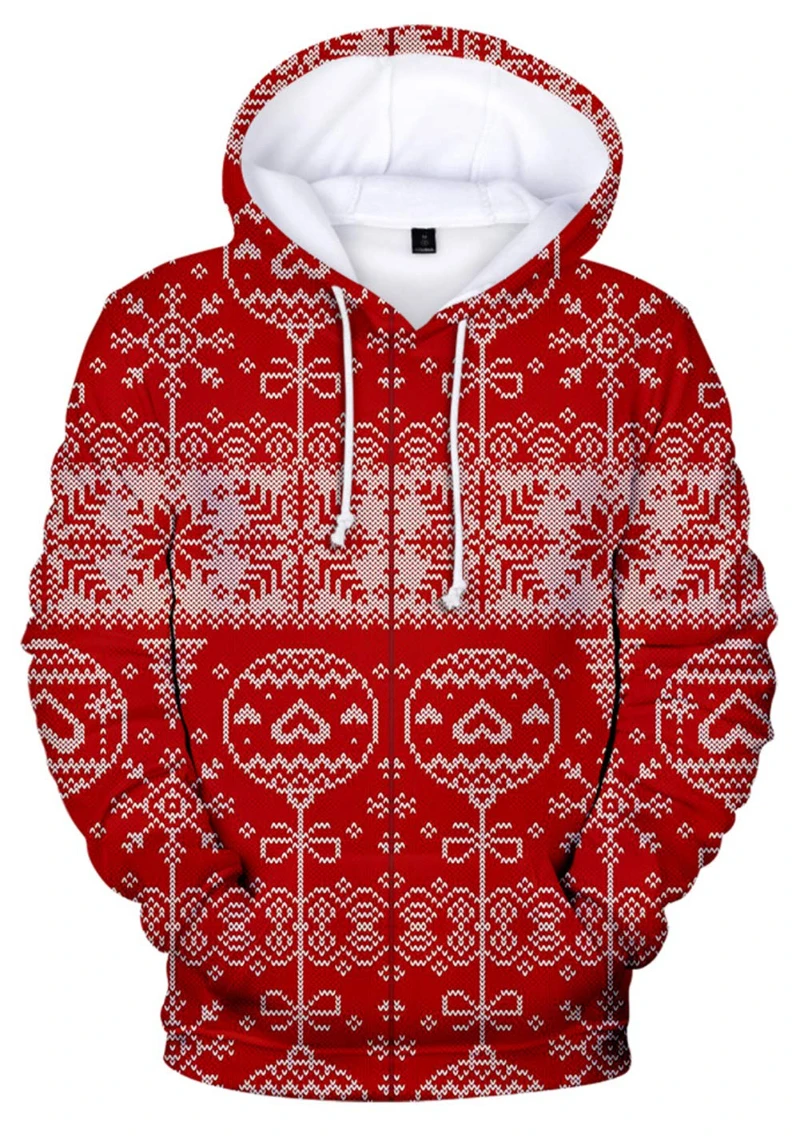 3D Printing Christmas Patten Hoodies Men Women Fall Fashion Santa Claus Party Holiday Wear Tops Unisex Casaul Clothes Polyester